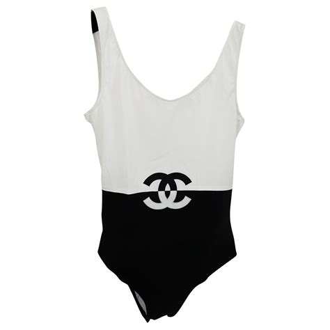 maillot de bain chanel noir et blanc|CHANEL Pre.